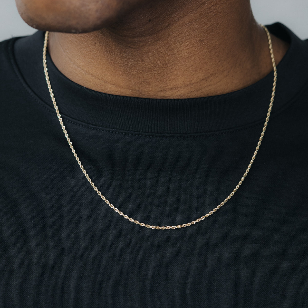 14k Solid Gold Rope Chain 1.5mm