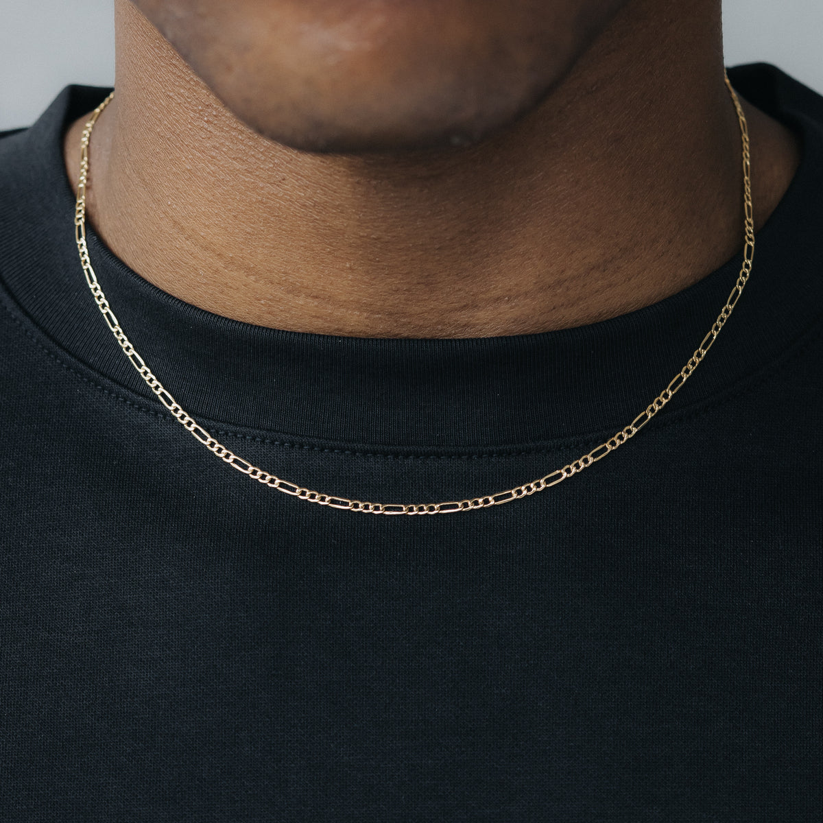10k Solid Gold Figaro Chain 2mm