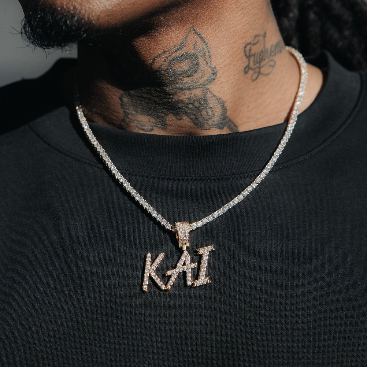 Brush Font Moissanite Custom Pendant