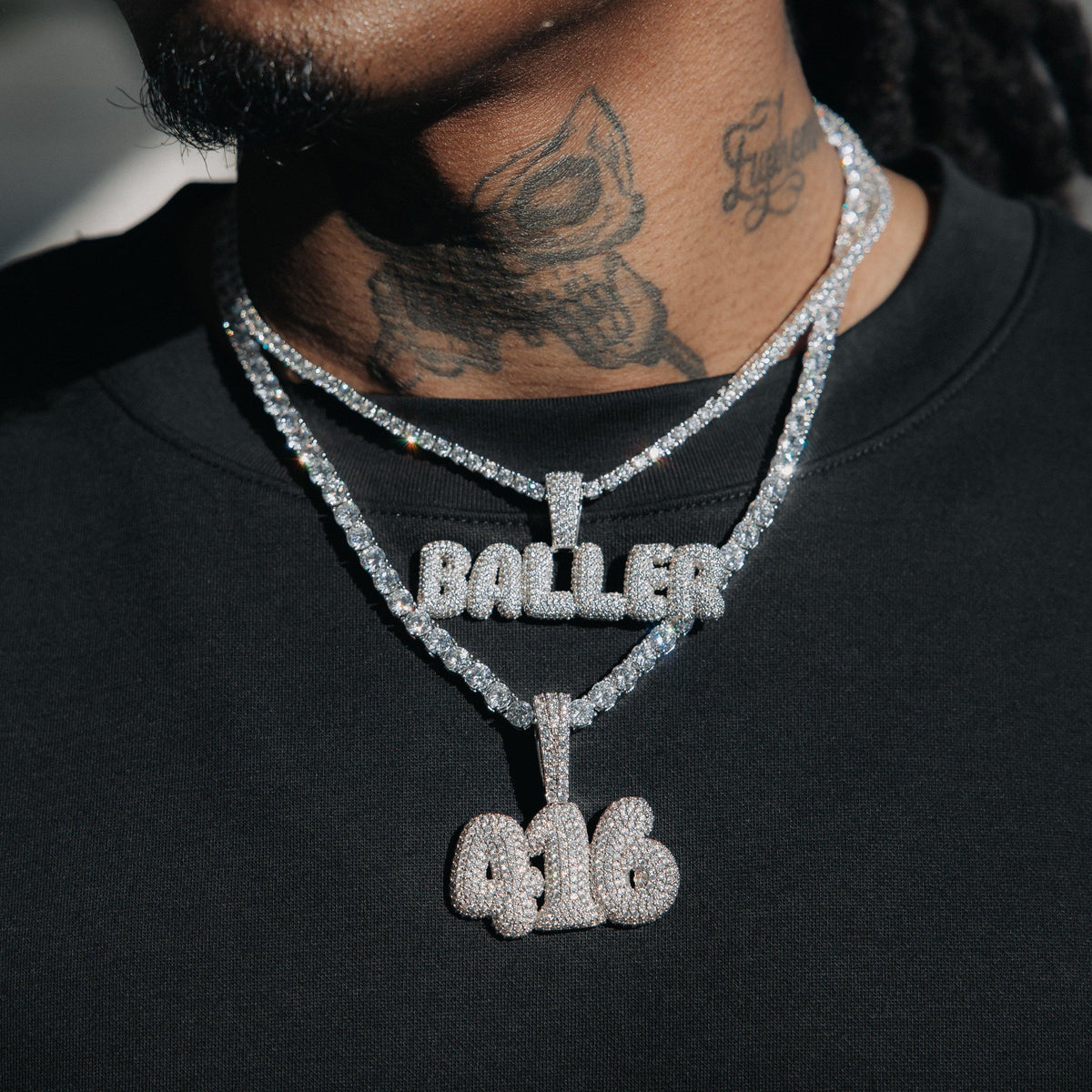 Bubble Letter Custom Pendant ICE - Main Image