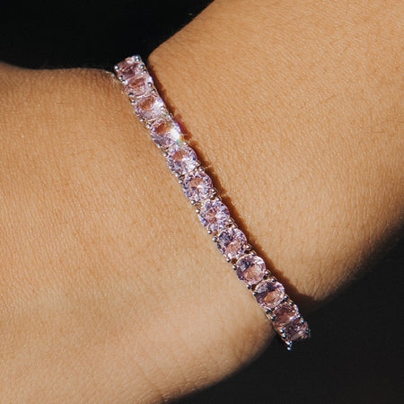 Pink ice sales tennis bracelet