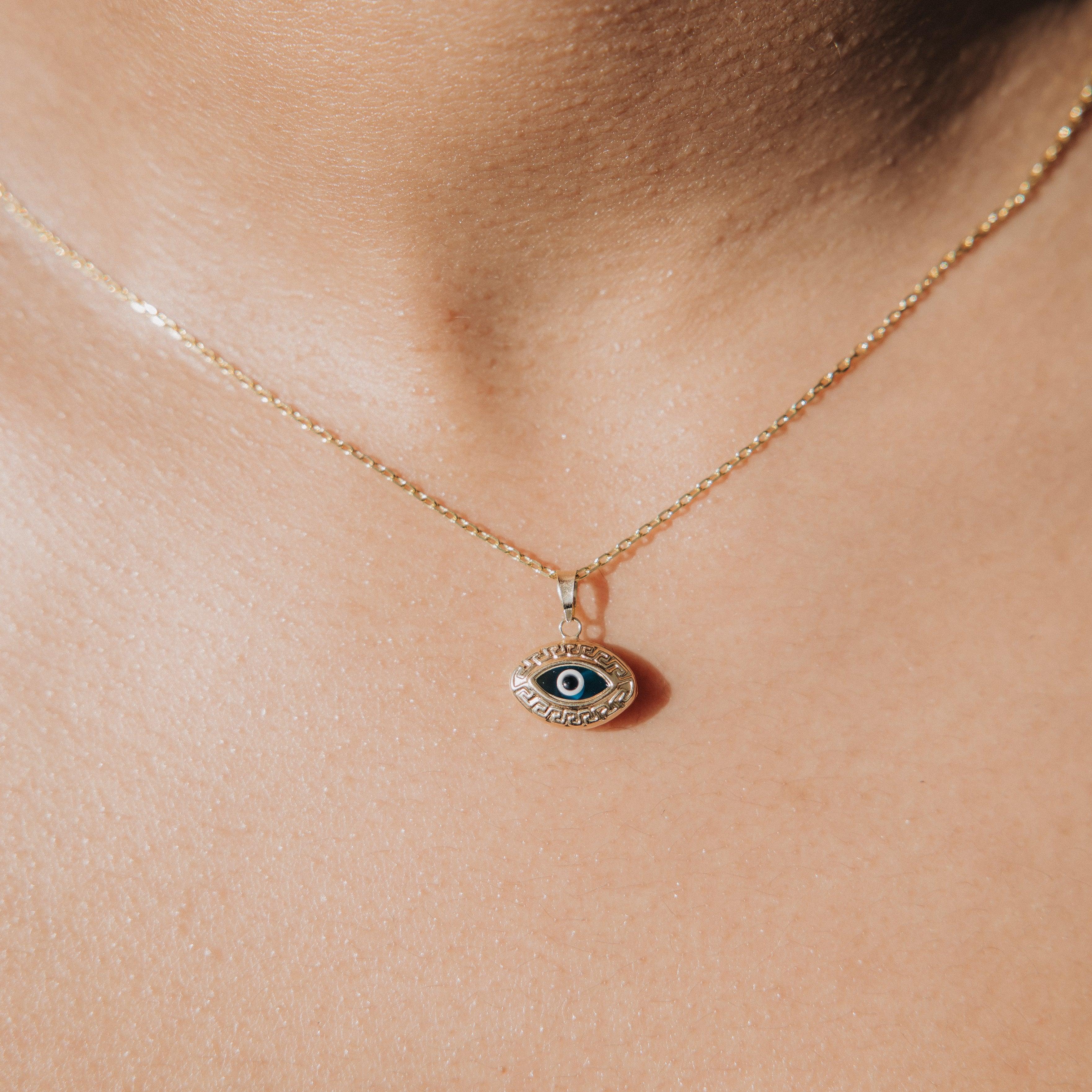 10K good Gold Evil Eye Rope Necklace