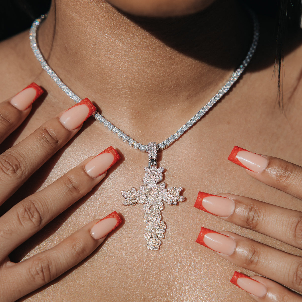 Signature Diamond Cross Necklace (Large) — KATE ALEXANDRA JEWELRY