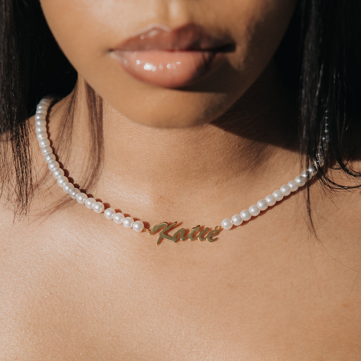The Pearl Custom Nameplate Necklace