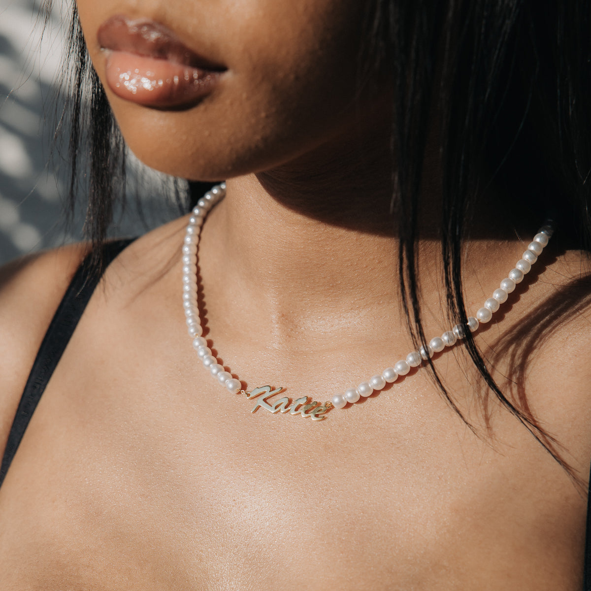The Pearl Custom Nameplate Necklace