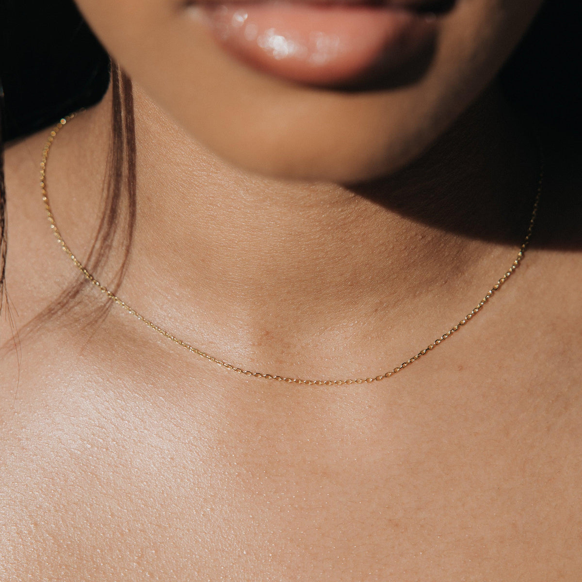 10k Solid Gold Cable Chain 1mm - 6 ICE