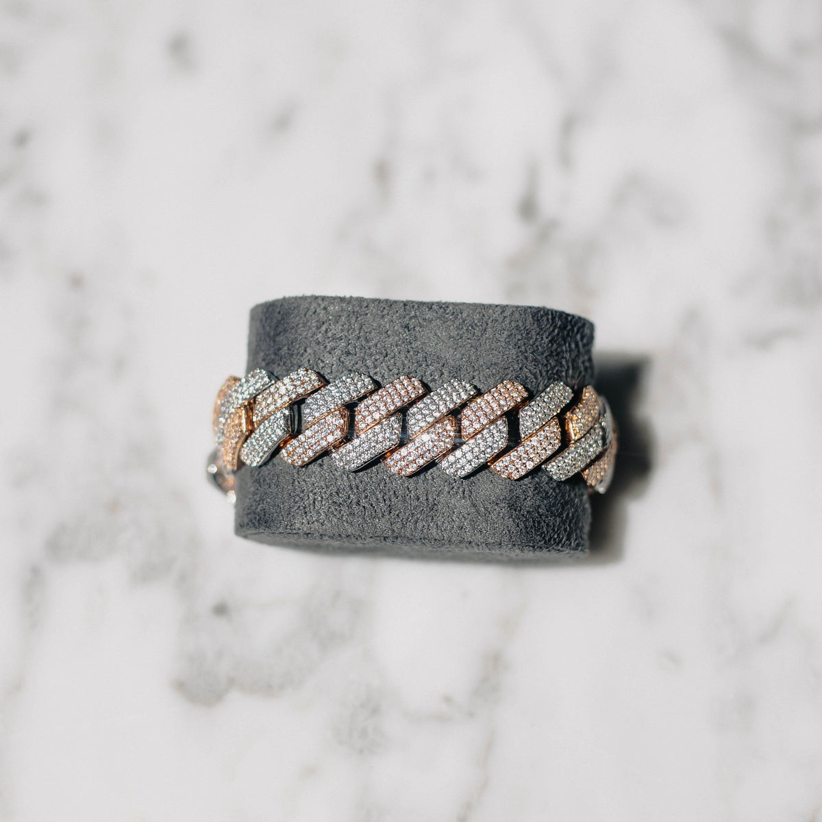 19mm Prong Cuban Bracelet 2 Tone