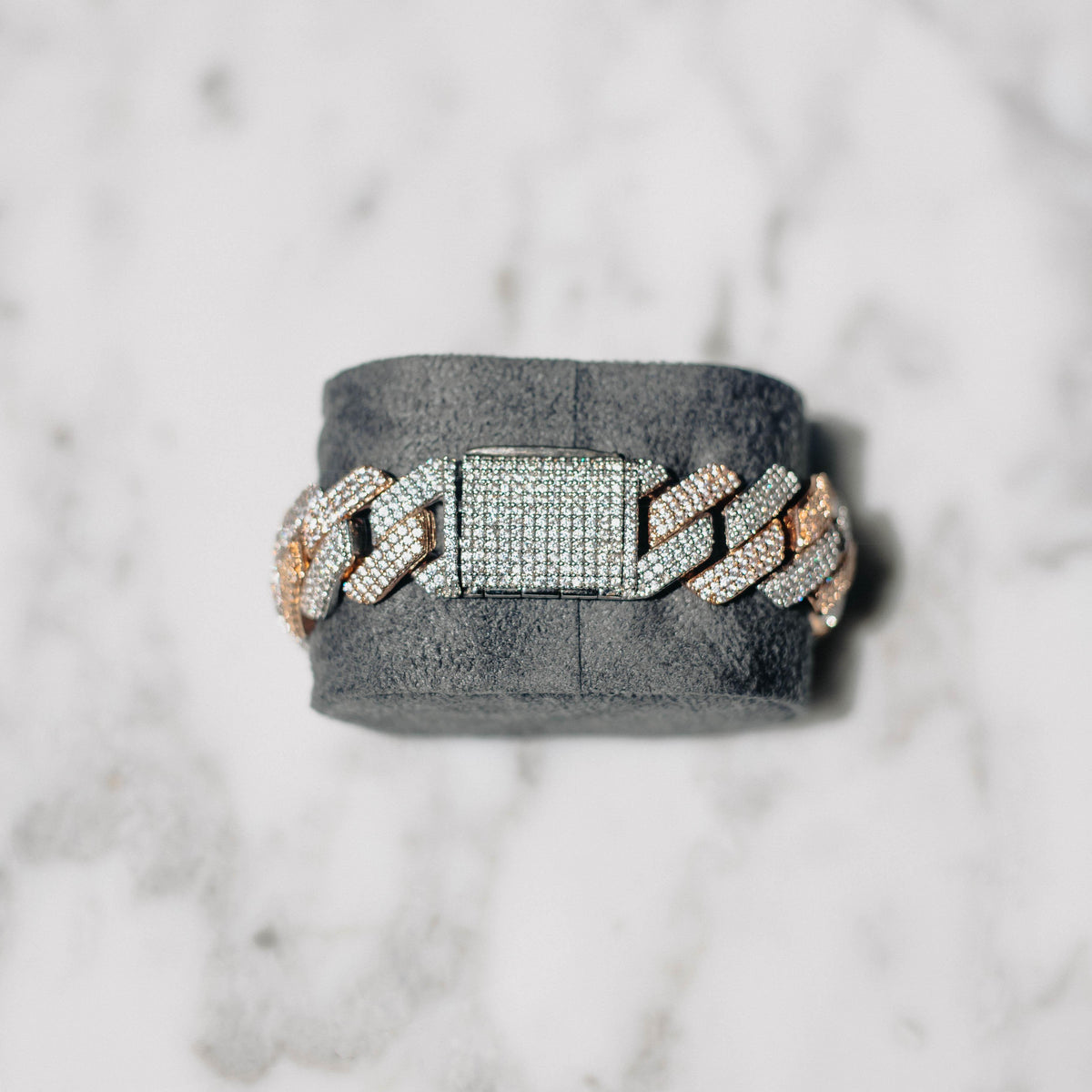 19mm Prong Cuban Bracelet 2 Tone