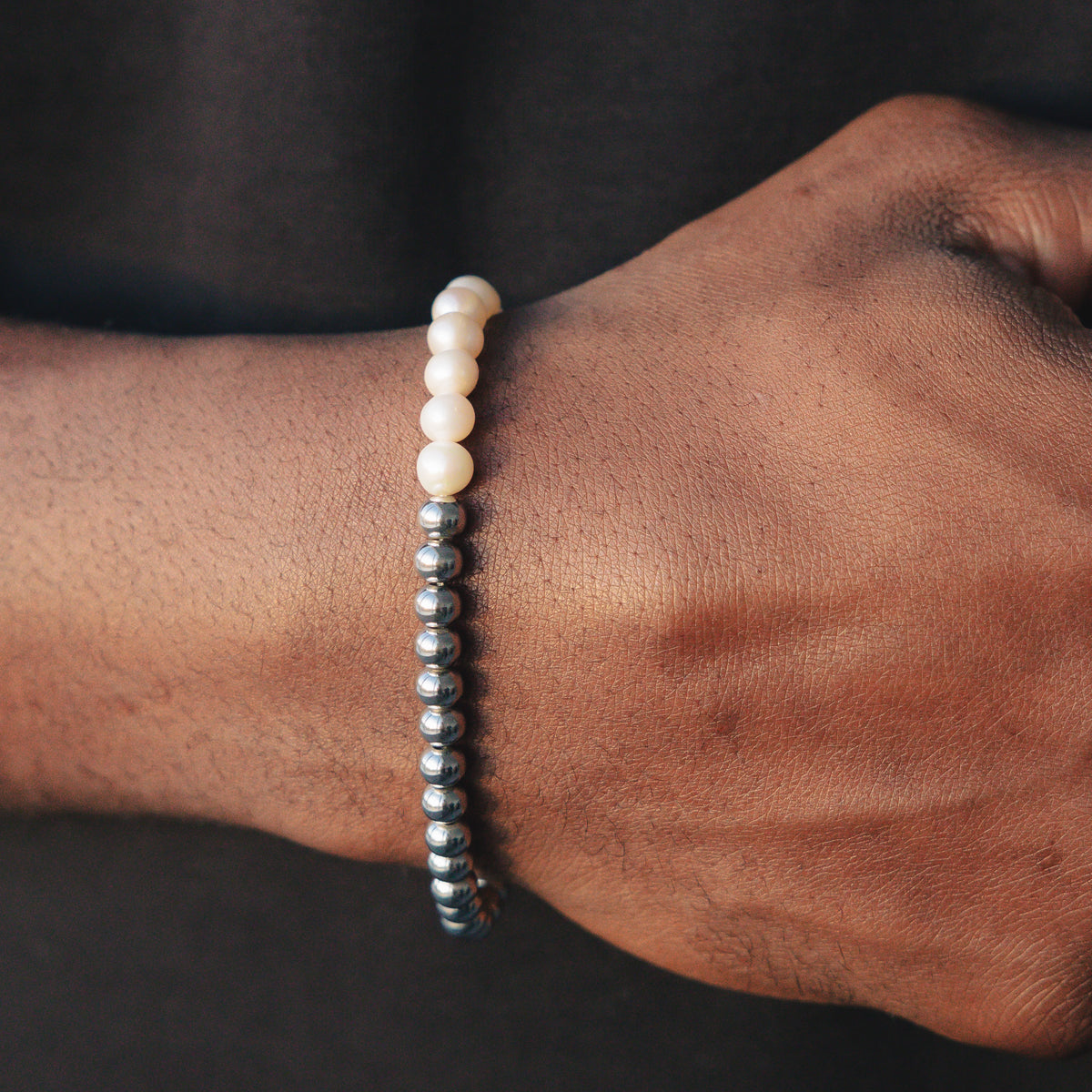 Beads Pearl Bracelet White Gold