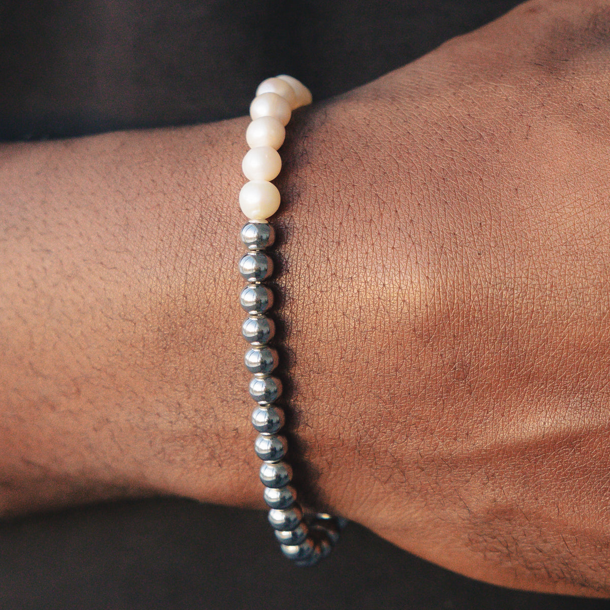 Beads Pearl Bracelet White Gold